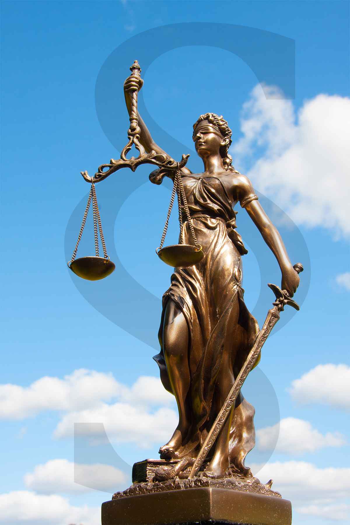 Justitia geht am Stock